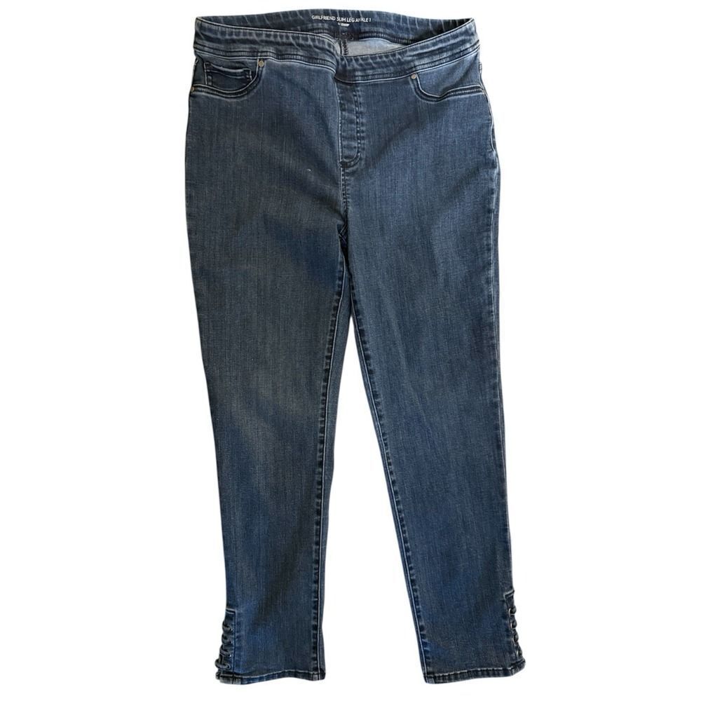 Chico's Perfect Stretch Girlfriend Jeans Womens Size 1 (8-10) Slim Leg Ankle